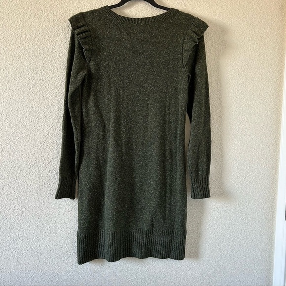 Club Monaco Women’s Wool Silk Blend Knit Dress Sz Small Green Holiday Fall Party - Picture 7 of 11